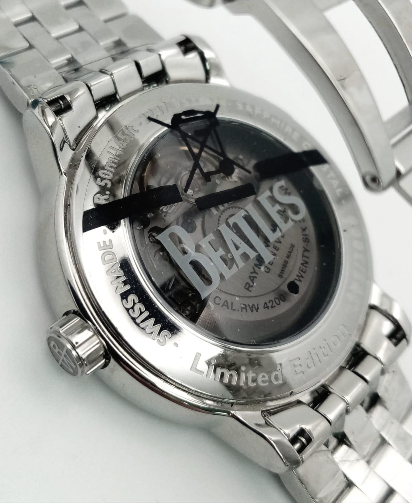 A Raymond Weil Limited Edition 'Beatles' Watch. Stainless steel bracelet and case - 40mm. Black dial - Bild 7 aus 8