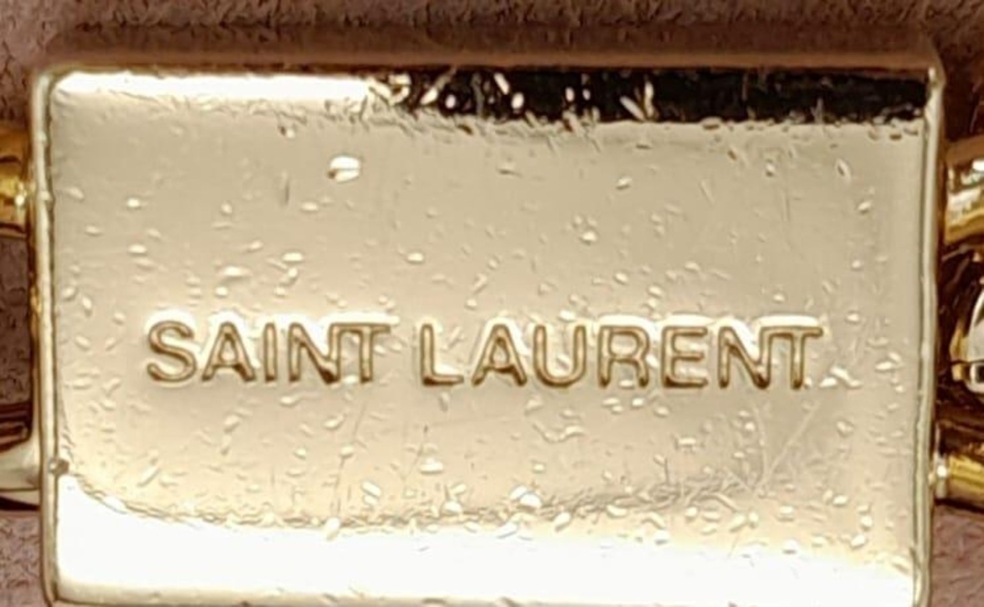 A Pink Saint Laurent Classic Monogram Python Medium Kate Tassel Bag. Gold Hardware. 9.5 inch W x 6 - Image 8 of 13