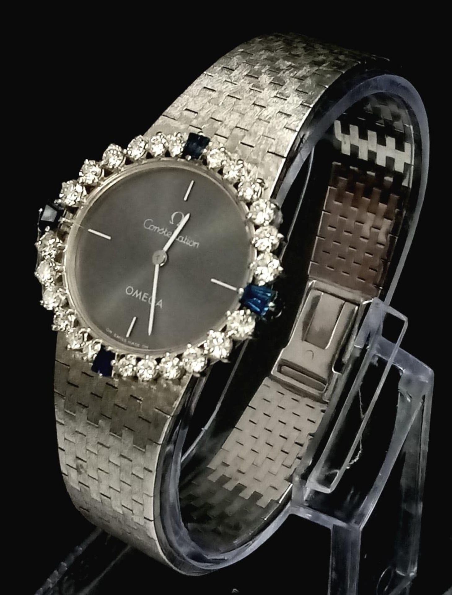 A Vintage 18K White Gold Omega Constellation Ladies Dress Watch. 18k gold bracelet and oval case - - Image 2 of 9