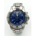 A Sector Quartz Chronograph Gents Watch. Stainless steel bracelet and case - 41mm. Blue dial with