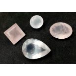 A Parcel of Four Rose Quartz Gemstones - 116ctw. Different shapes.