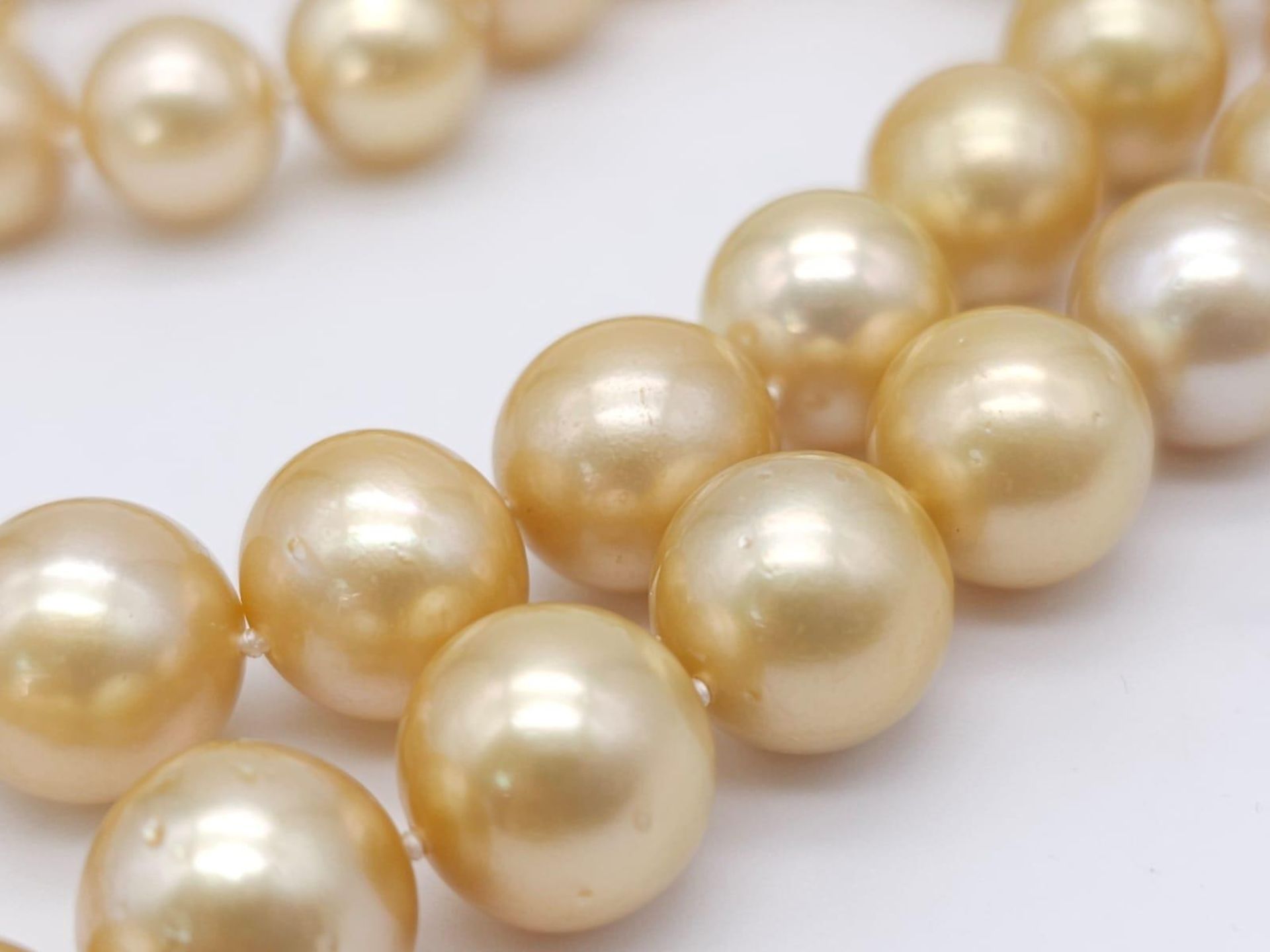 Luxurious Fresh Water Pearl Necklace with an ornate 18kt Yellow Gold Vintage Clasp. Measures 44cm in - Bild 2 aus 6