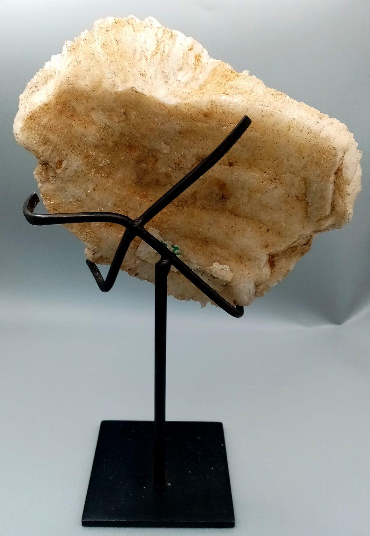 A Large Crystal Mass Specimen of Clevelandite Crystals - on metal stand. 14cm x 16cm. 1020g weight. - Image 4 of 4