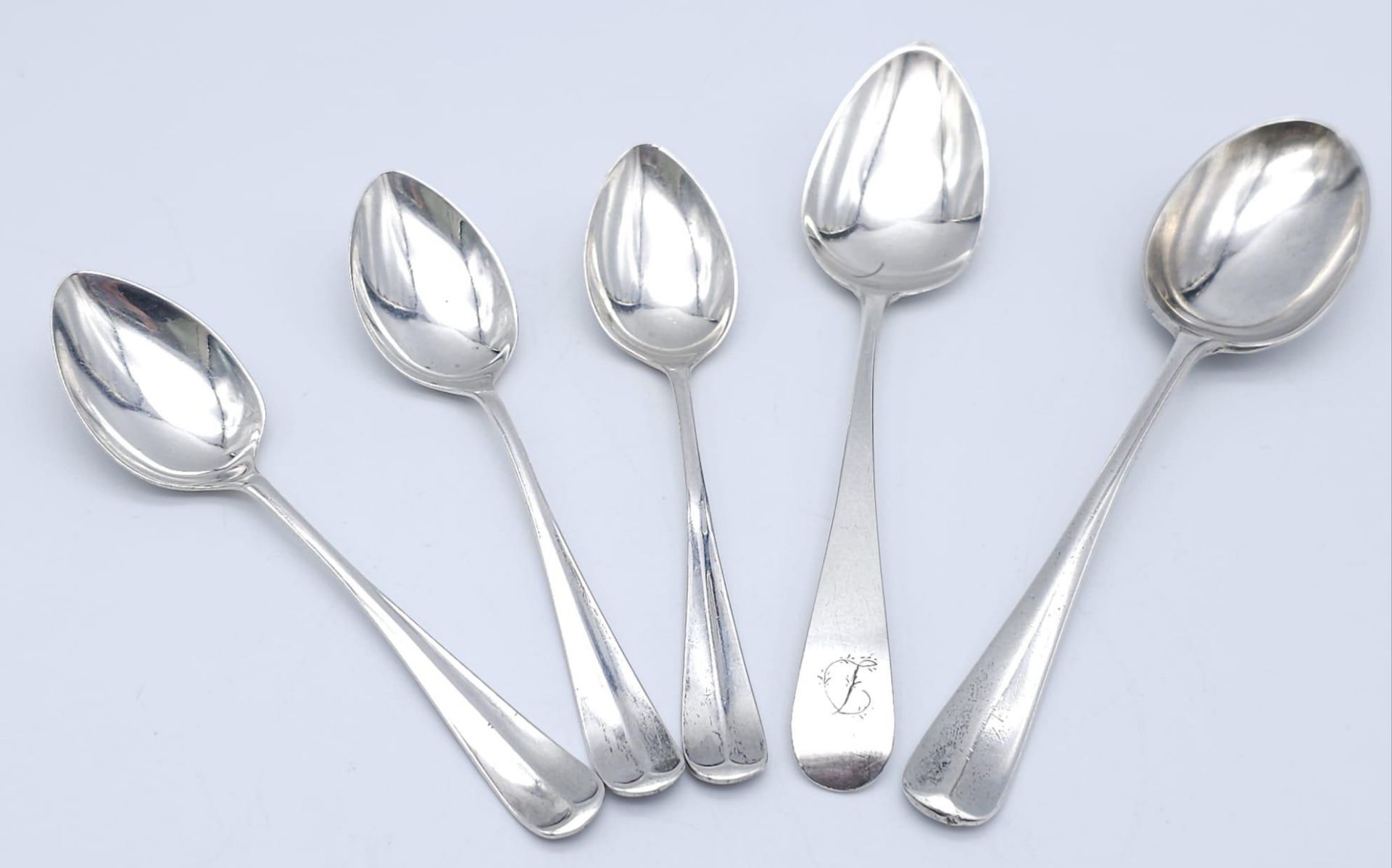 Collection of 5x silver spoons, Total Weight: 65.33g - Bild 2 aus 6