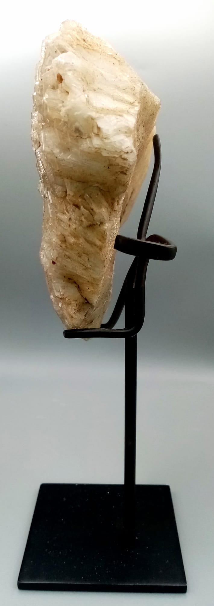 A Large Crystal Mass Specimen of Clevelandite Crystals - on metal stand. 14cm x 16cm. 1020g weight. - Image 2 of 4