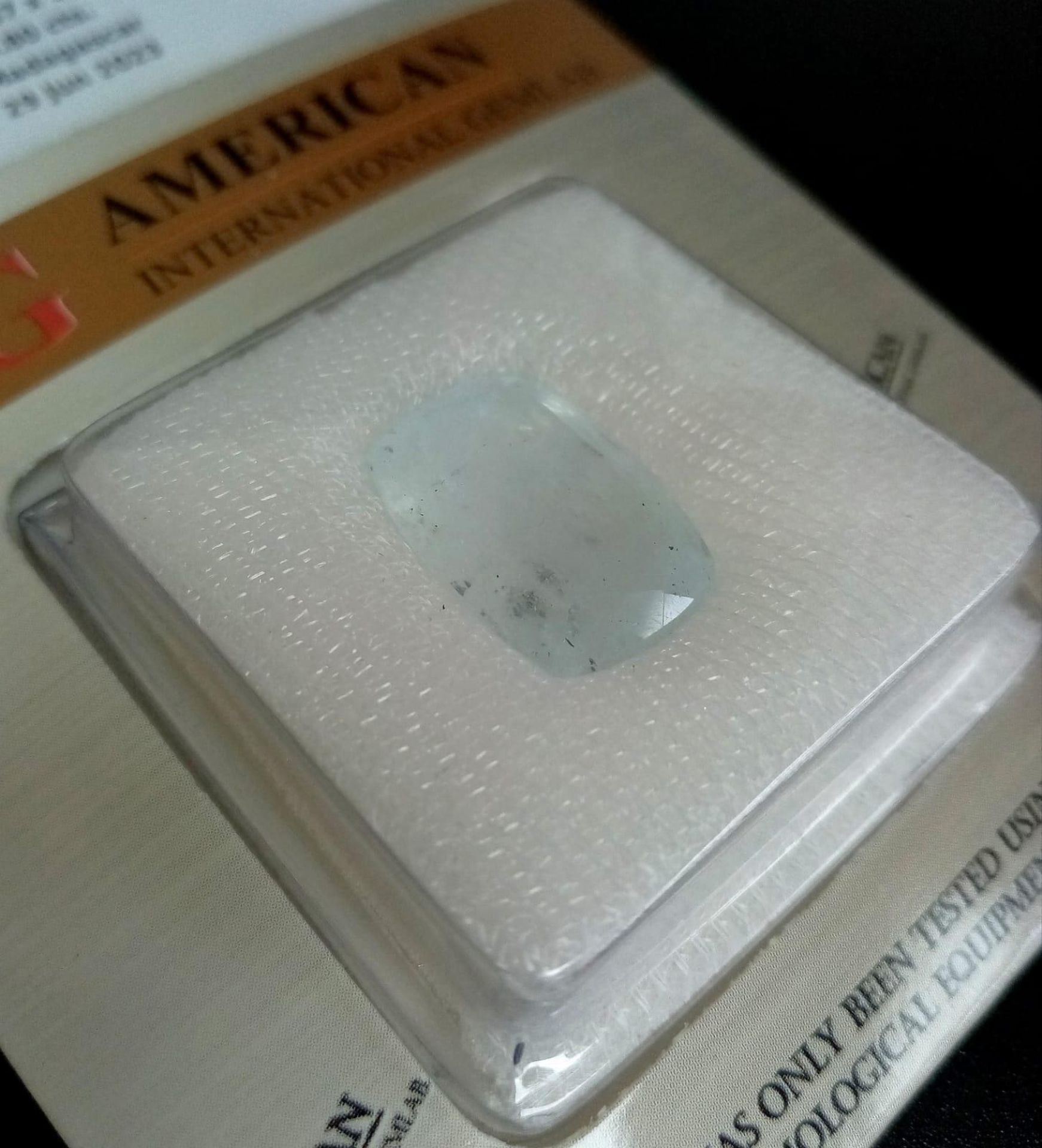 A Sealed Madagascar 14.80ct Natural Aquamarine Gemstone, Eye Clean, AIG Certified