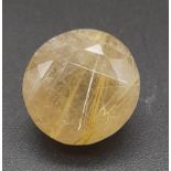 A 16.05 Ct Faceted Rutile Quartz in Round Shape. GLI Certified.