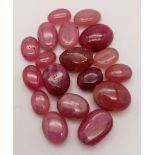 A 28.60ctw Oval Cut Cabochon Hue Enhanced Ruby Gemstone Lot. Comes with GLI certificate. Ref: CV31