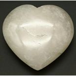 A 190 Ct Cabochon White Quart in Heart Shape. GLI Certified