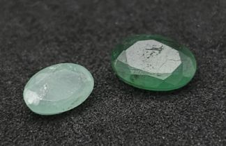 Set of Two Zambian Gems, a 0.63ct Emerald and a 0.36ct Emerald. Both with GFCO Swiss Certificates.