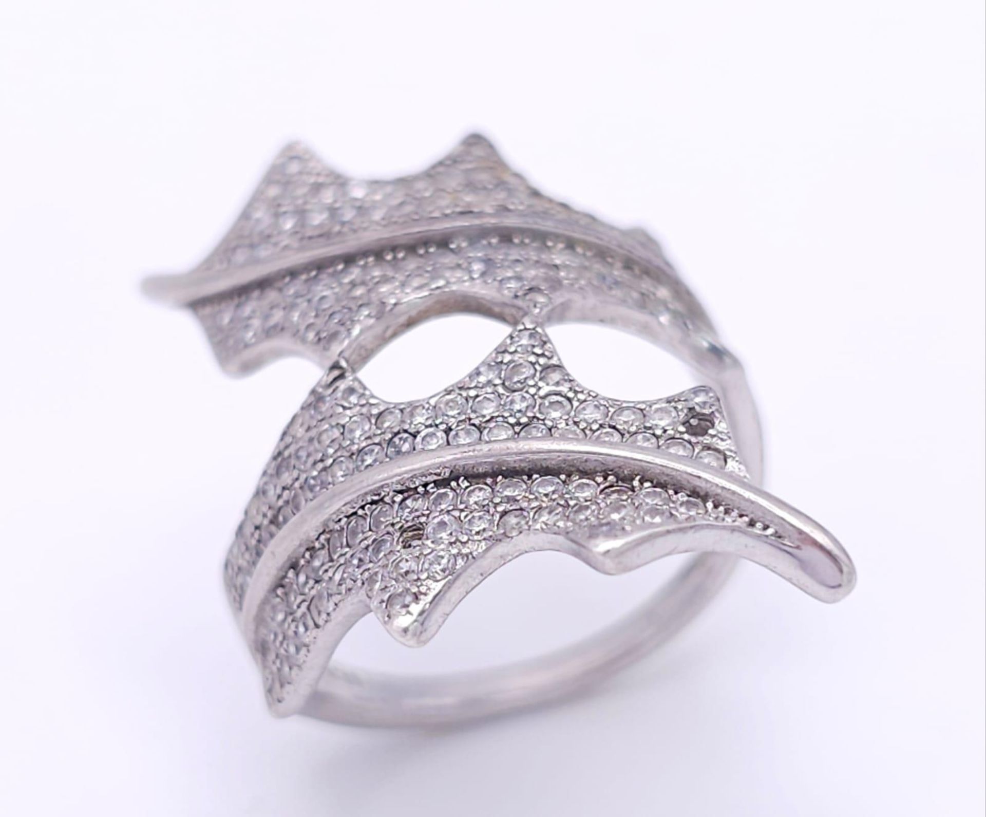 Three Different Style Fancy Sterling Silver Rings - 2 x P, 1 x N. 21.2g total weight. Ref: 016551. - Bild 8 aus 19