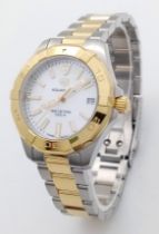 A Tag Heuer Aquaracer Ladies Quartz Watch. Two tone gold plated steel bracelet and case - 32mm.