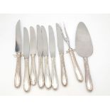 A Selection of Nine Vintage Sterling Silver Cutlery and Utensils of the Same Handle Design. Please