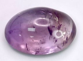 A 21.55 Ct Oval Cabochon Natural Amethyst. GLI Certified.