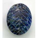 124.65 Ct, Oval/Mixed cut Blue Sapphire with GRS Identification Report. Size: 30mmx24mm