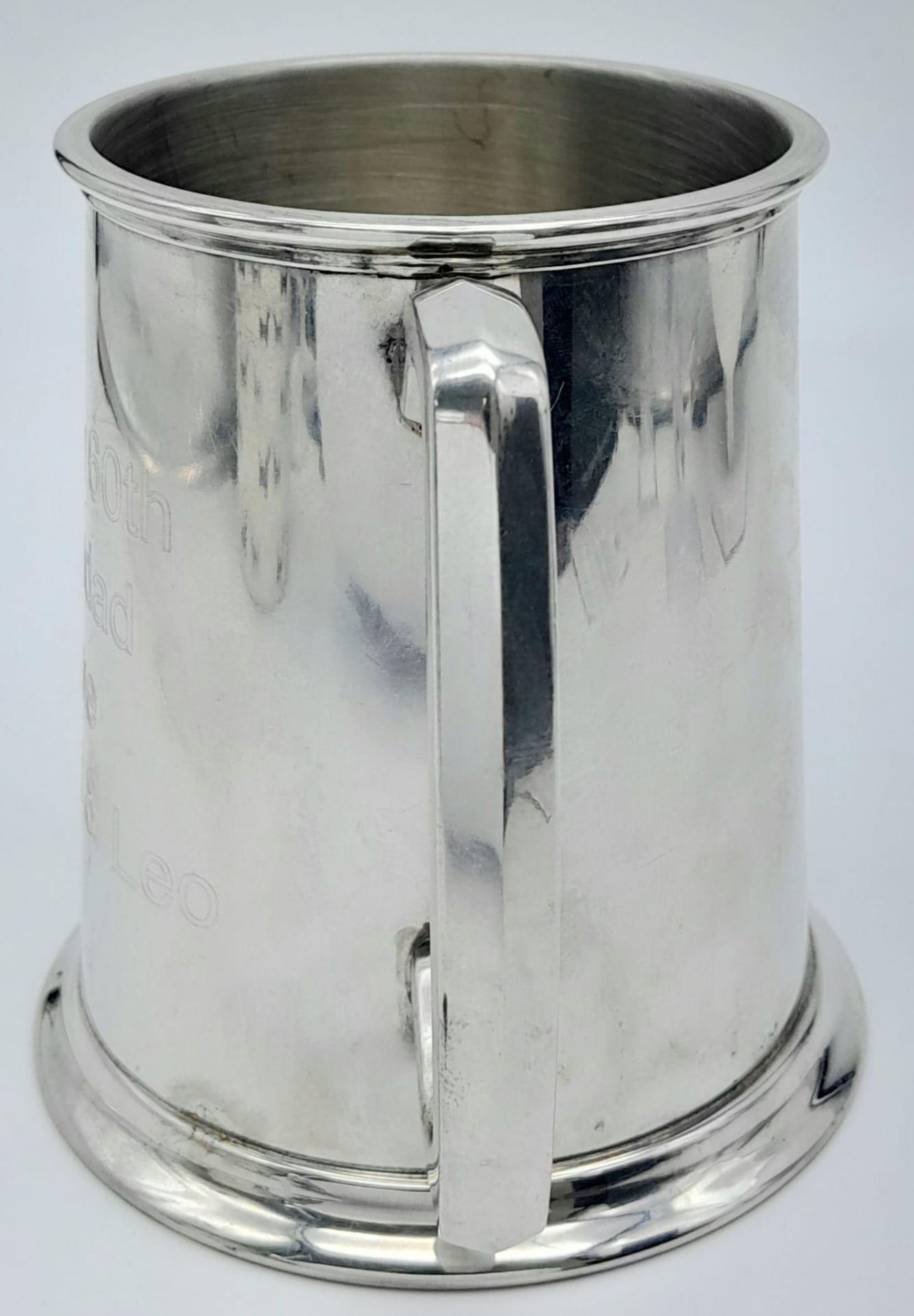A top quality pewter tankard made by Wentworth, Sheffield, England and the inscription: "Happy - Image 2 of 9