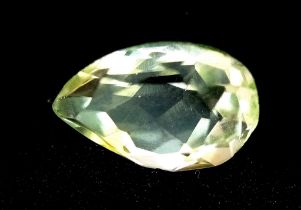 A 4.45ct Faceted Pear Cut Brazilian Heliodor. Comes with GLI certificate. Ref: CV16