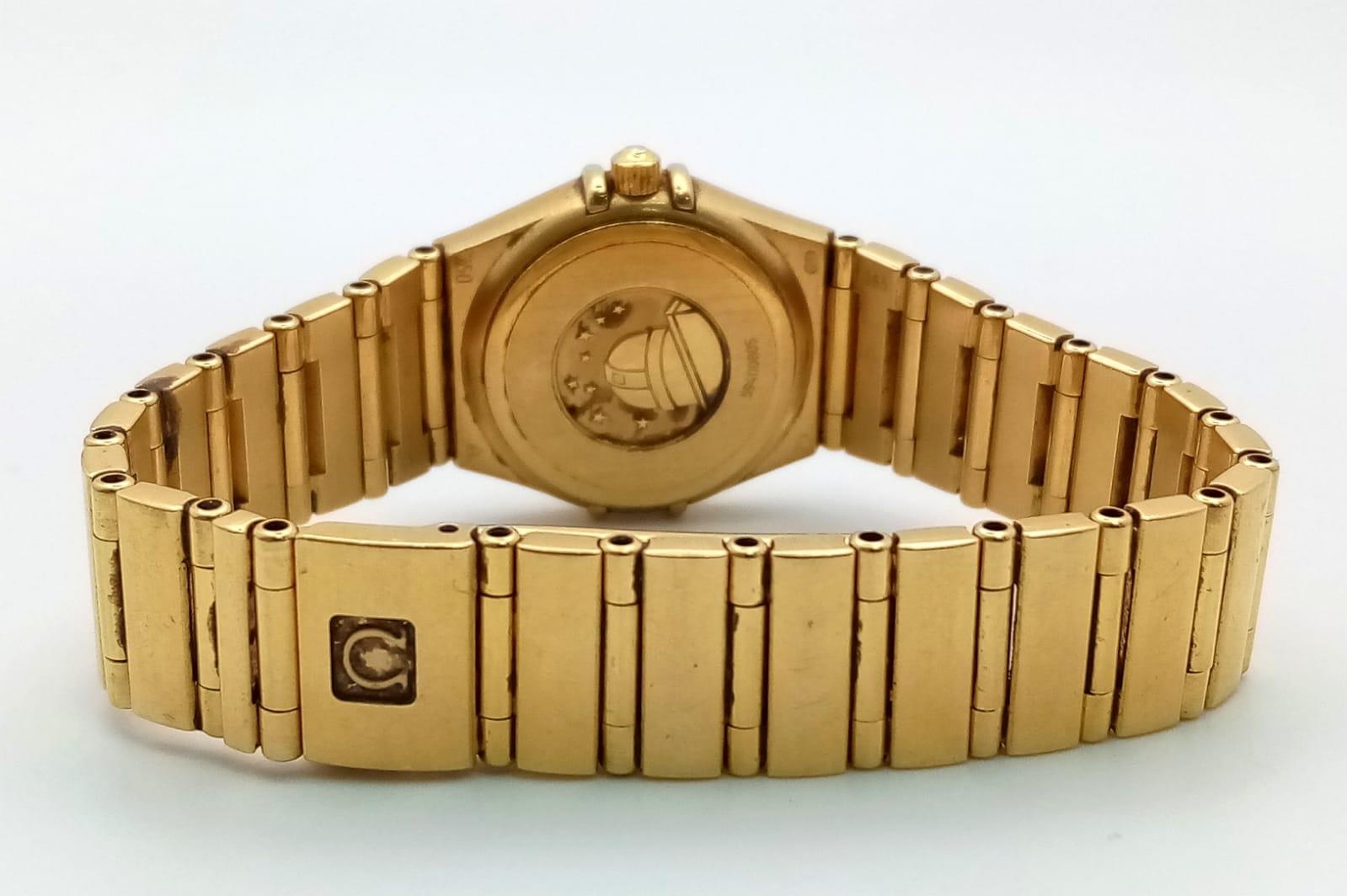 An Omega 18K Yellow Gold Constellation Ladies Watch. 18K gold bracelet and case - 23mm. Gold tone - Image 8 of 8