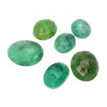 A 29.80ctw Oval Cut Faceted Colour Enhanced Emerald Gemstones Lot. Ref: CV36