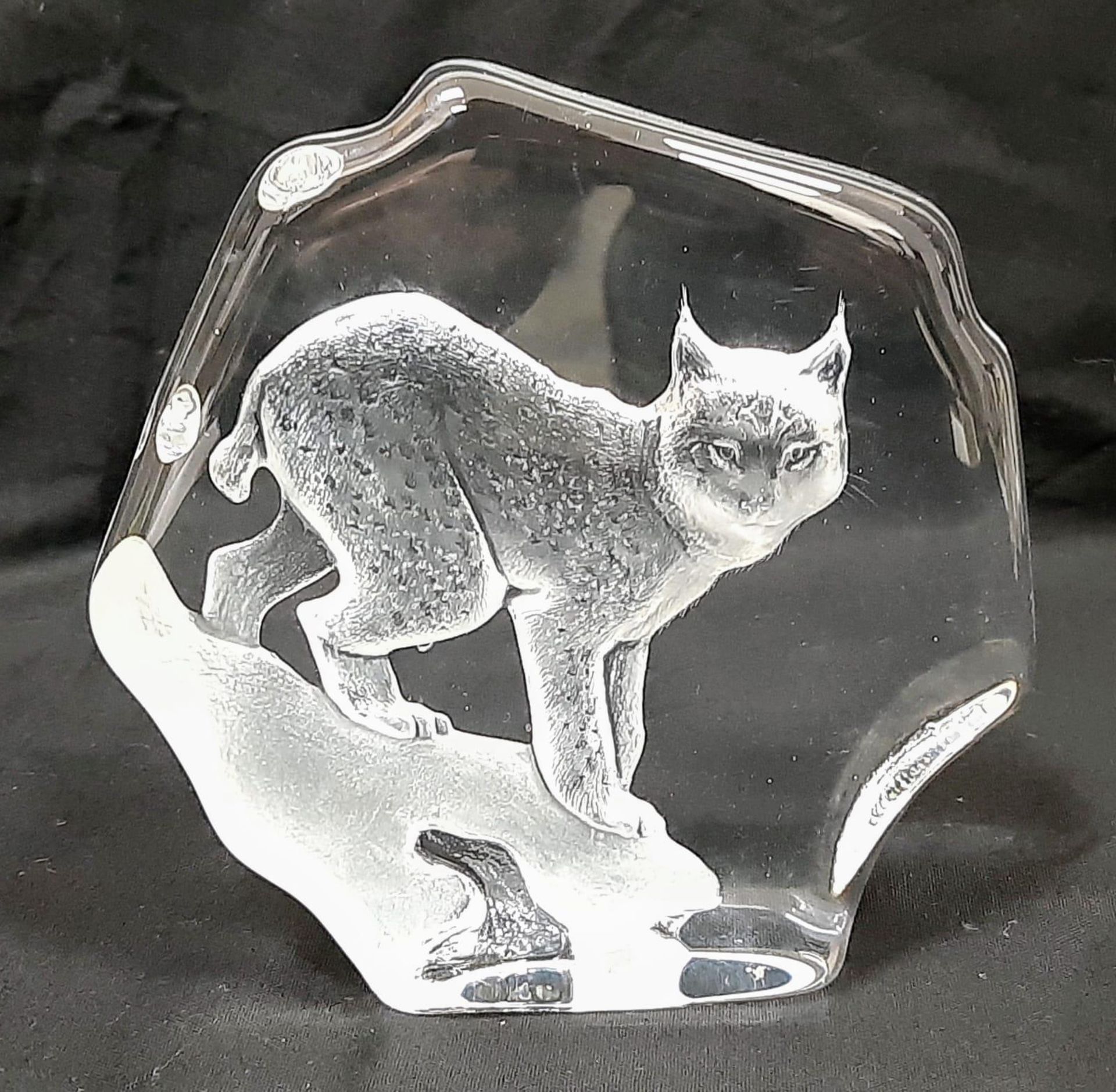 A Collection of Nine Vintage Carved Glass Animal Figures. To include: Lion, Polar Bear, Lynx, Lion - Bild 4 aus 9