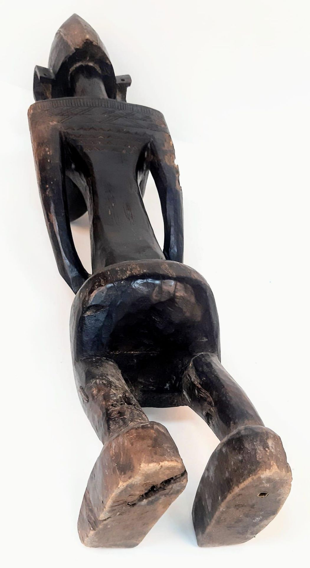 An Antique African Songye Tribe Female Wooden Statue. This fertility and youth statue stands at - Image 8 of 14