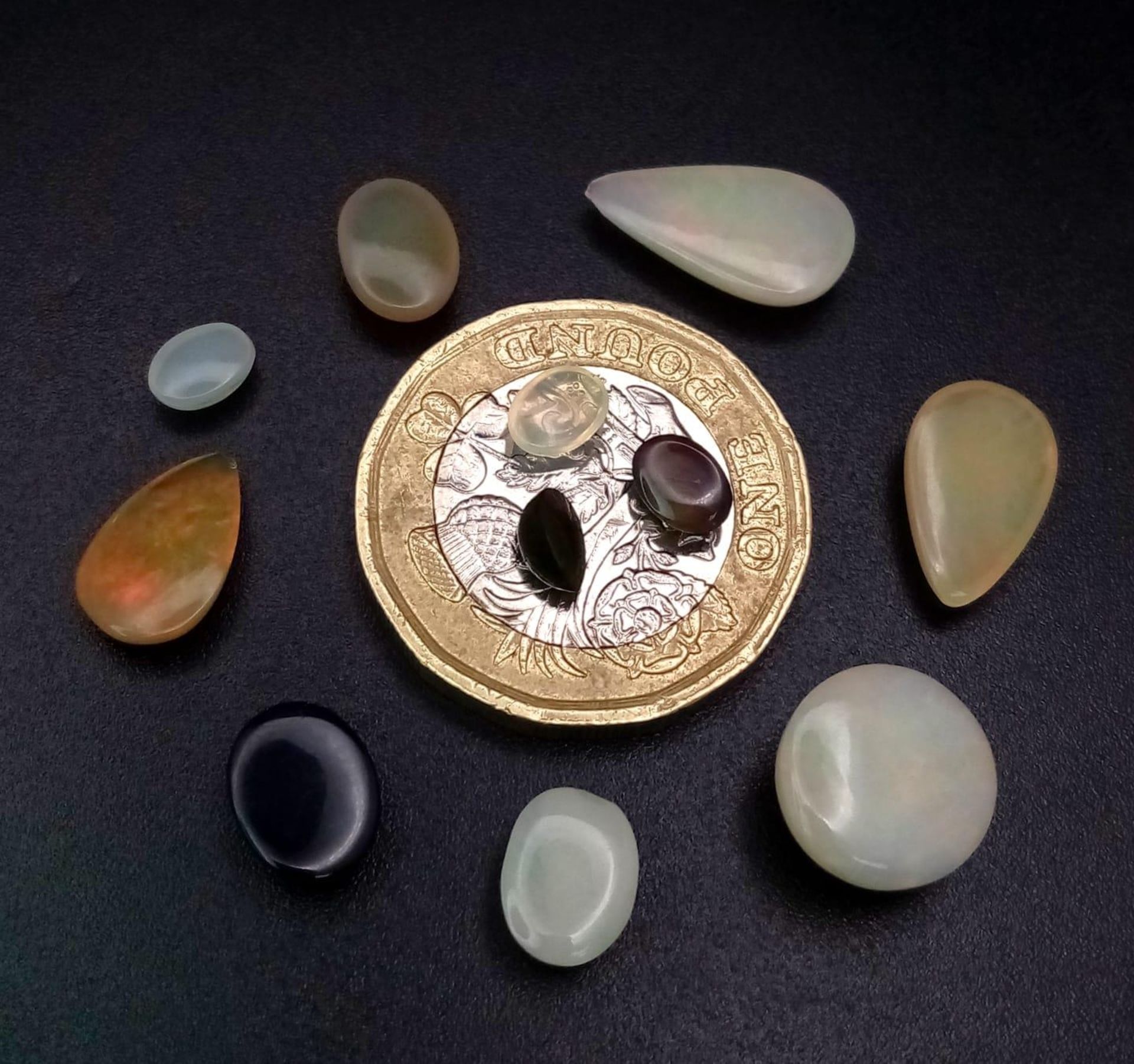 An 11ctw Lot of Ethiopian Opals. 11 stones in a clip-open case. - Bild 3 aus 4