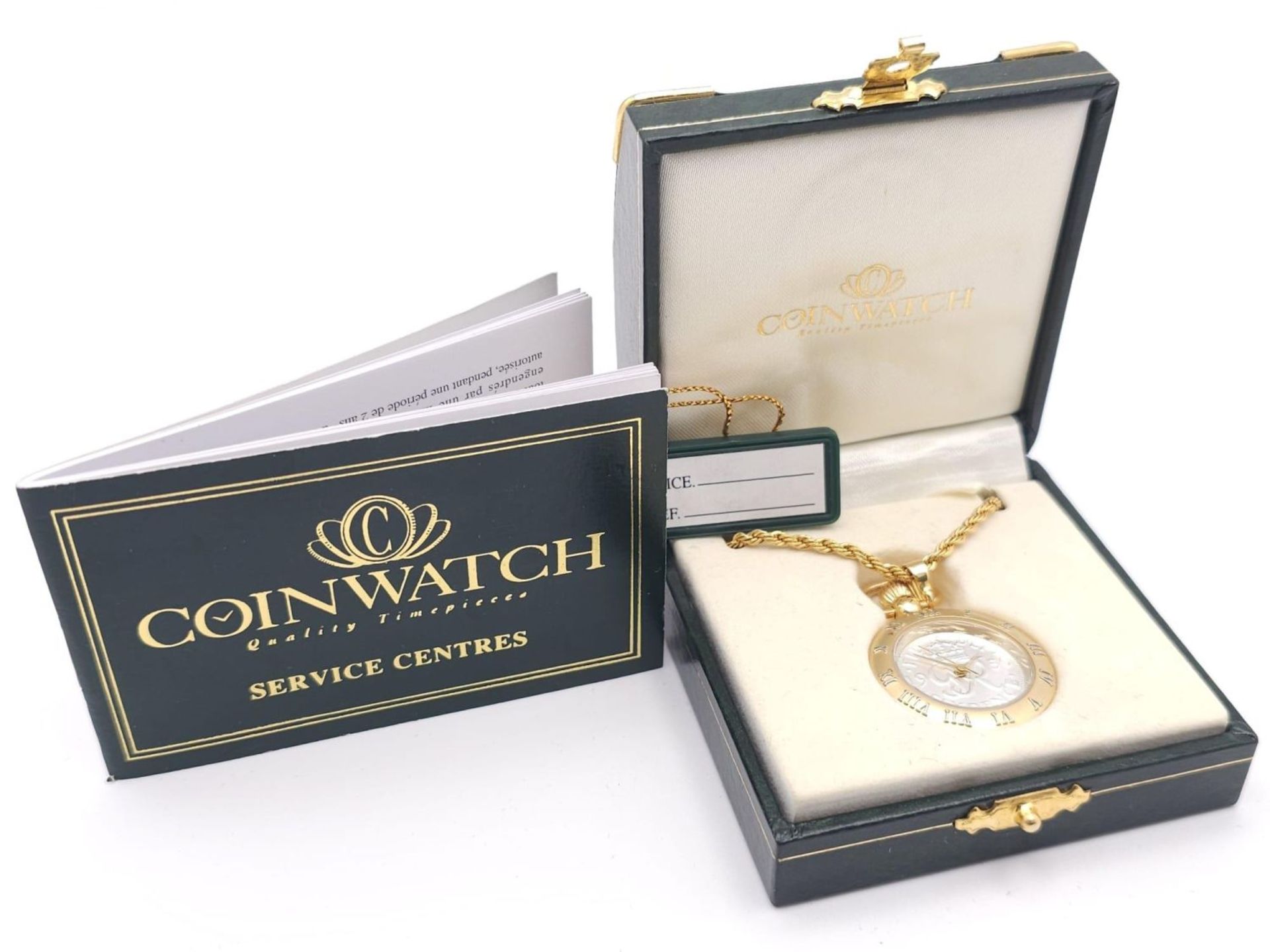 A BRAND NEW "COINWATCH" WITH 2 YEAR GUARANTEE . A PENDANT WATCH WITH A GENUINE COIN AS THE DIAL , - Bild 5 aus 18
