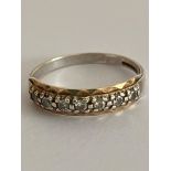 Vintage 9 carat GOLD HALF ETERNITY RING set with cubic zirconia. Full UK hallmark. Complete with