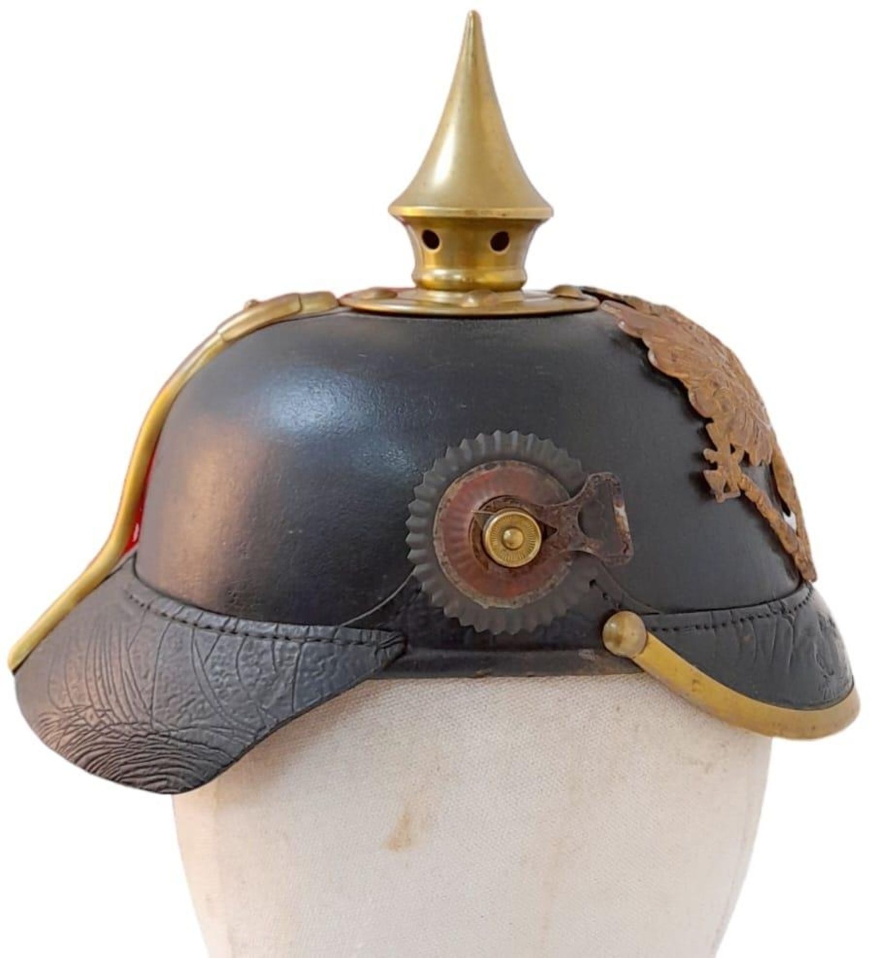 WW1 Imperial German 1895 Model Enlisted Man Pickelhaube. Complete with chinstrap mounts and - Image 2 of 6