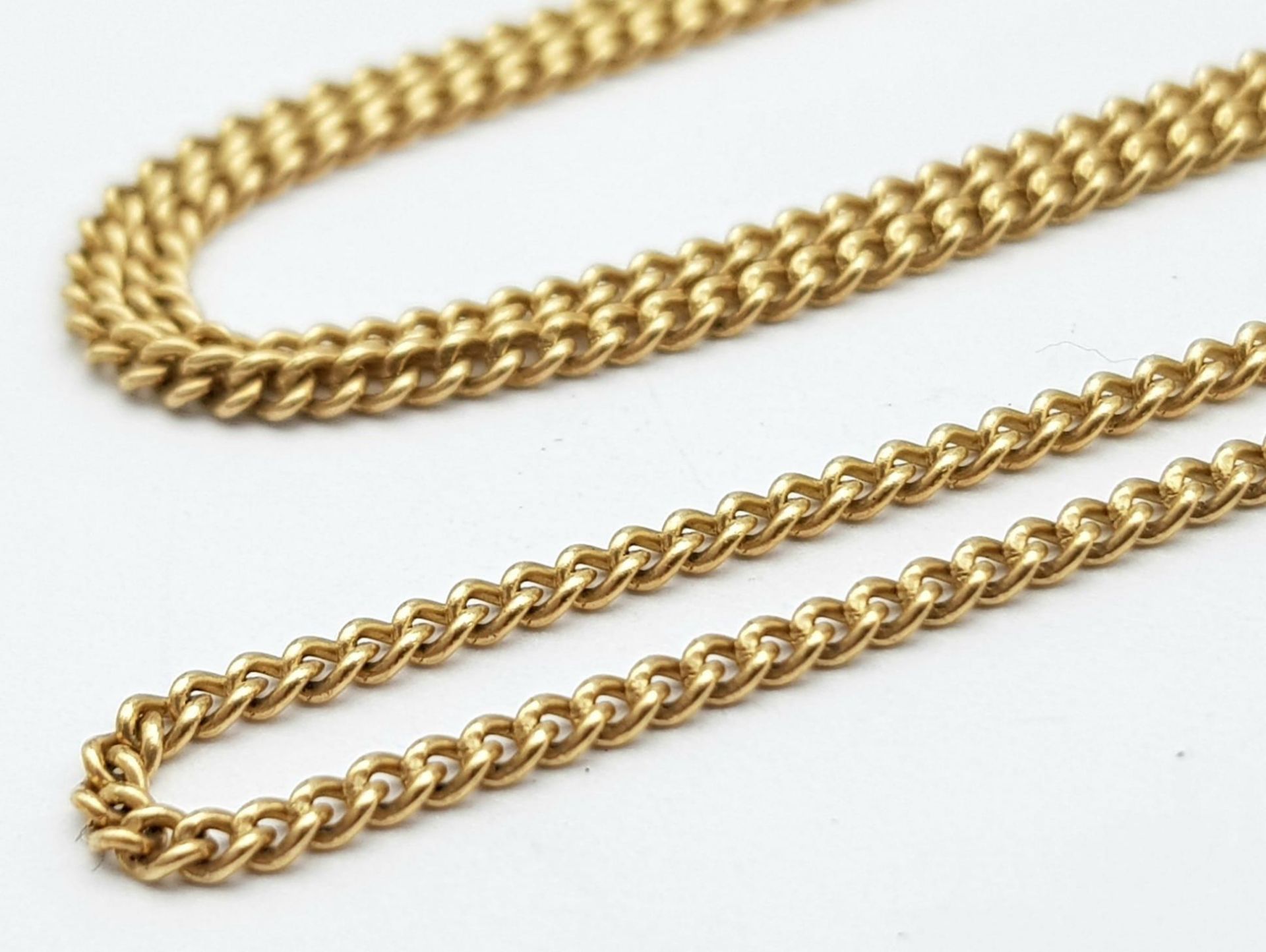 A 9K Yellow Gold Small Curb Link Necklace. 50cm length. 3.66g weight. - Image 2 of 4