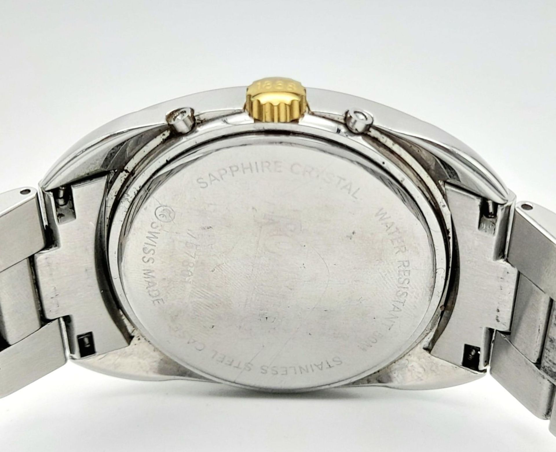 a "roamer" moon phase watch with 2 subdials on a stainless strap , quartz movement . 36mm - Bild 11 aus 14