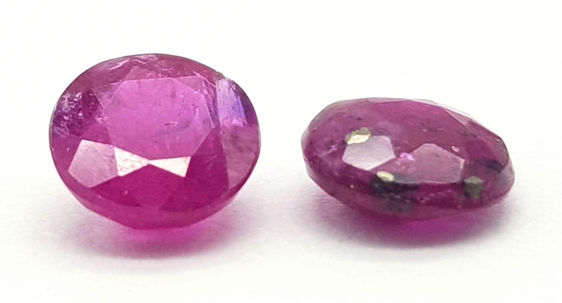 Untreated 0.78ct and 0.67ct Burma Rare Rubies, in Oval and Round. Comes with the GFCO Swiss - Image 4 of 11
