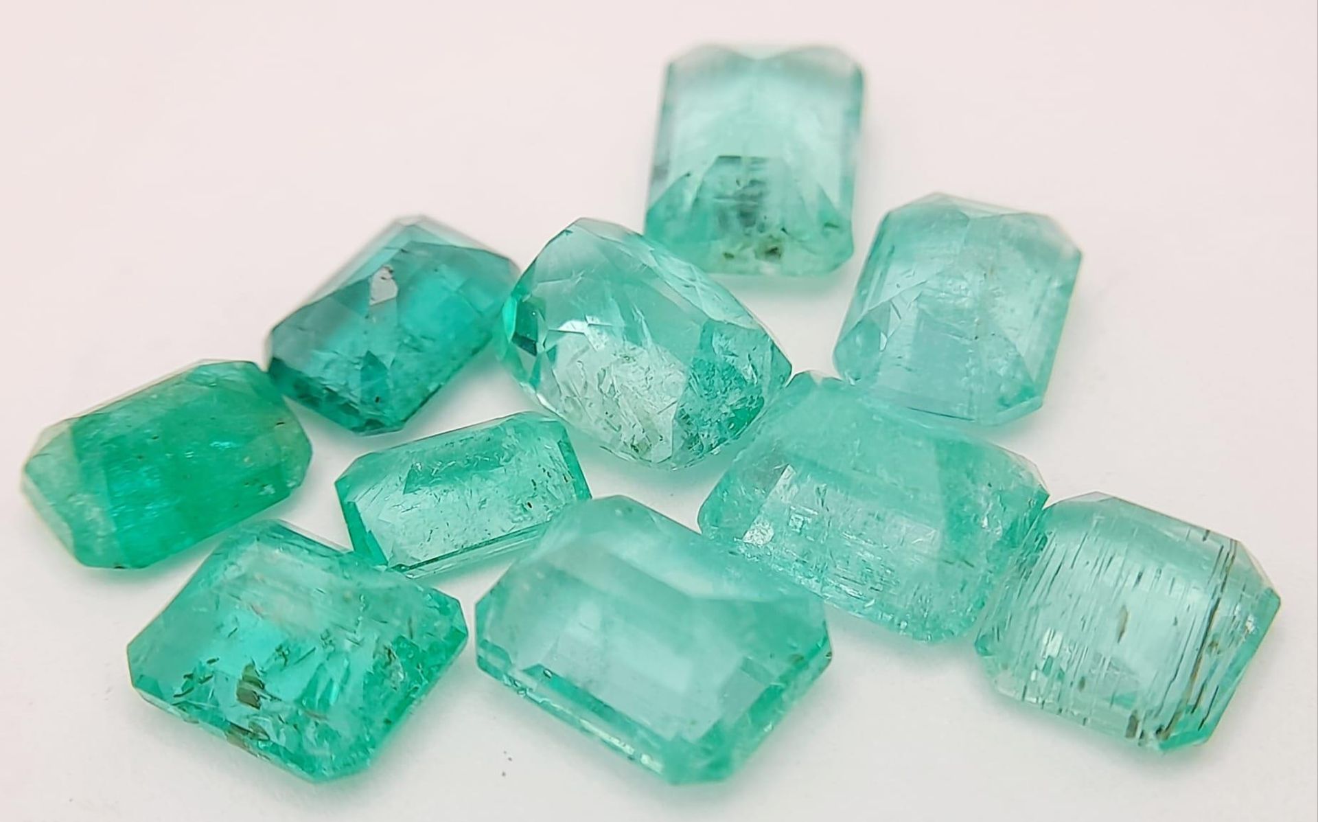 7.79ct Zambian Emeralds Gemstone Lot. Fine Quality Gemstones, Translucent. ref: ZK 001 - Bild 2 aus 5