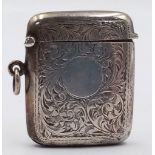 An antique sterling silver vesta case pendant with fabulous engravings. Full hallmarks Birmingham,