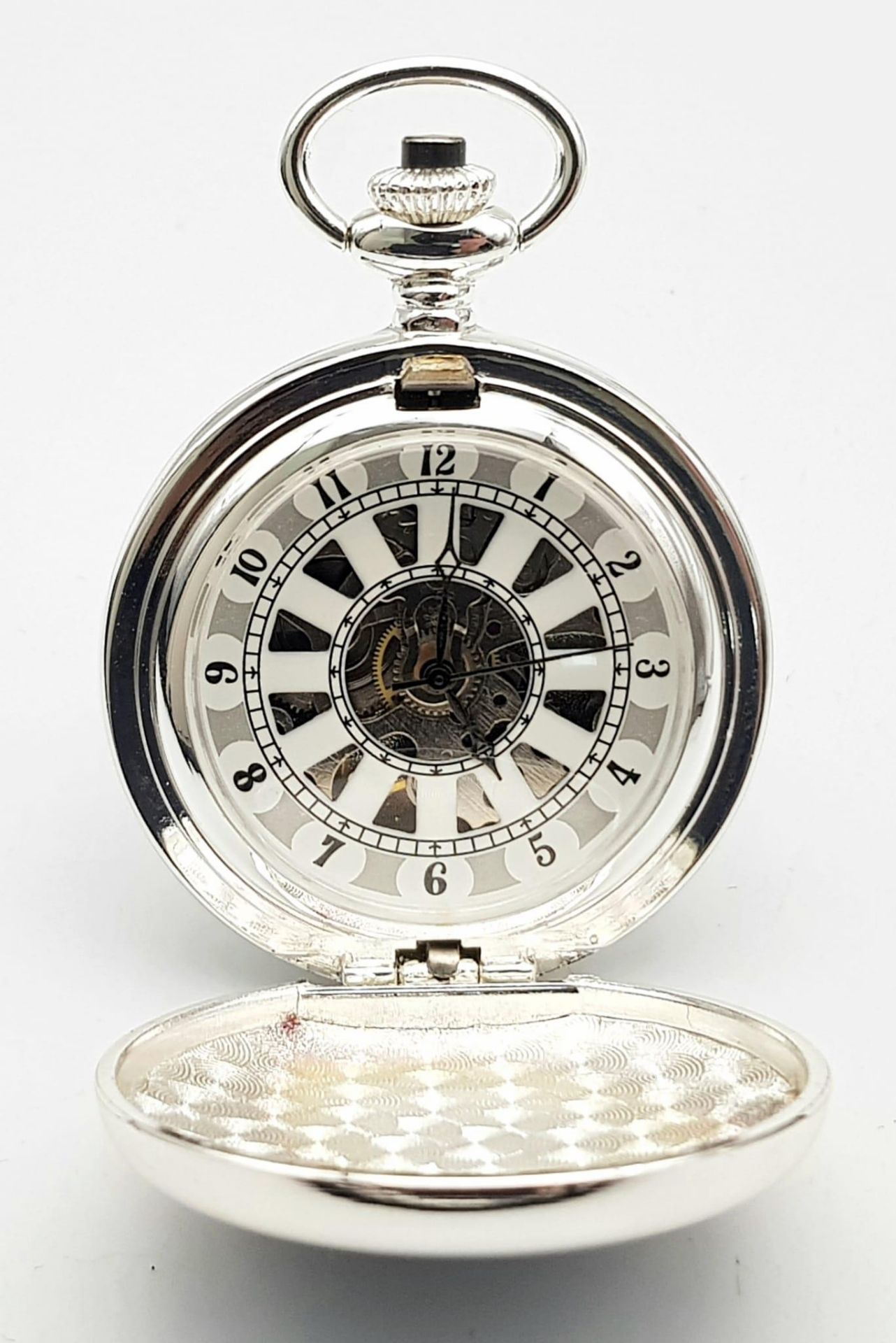 A Silver Tone, Manual Wind Pocket Watch Commemorating the WW2 German Pilot Feldwebel Heitsch in - Bild 4 aus 10