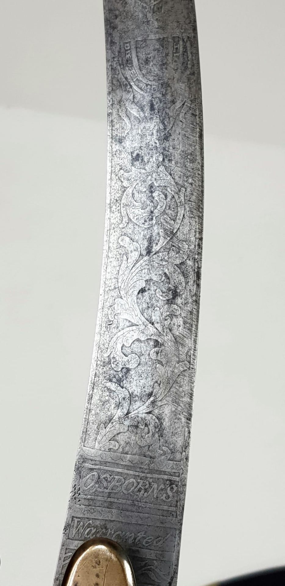 A Rare 1796 Curved OSBOURNE warranted sword. An original sword in very good condition, with hilt - Bild 8 aus 15