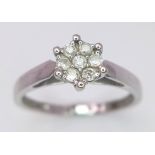 AN 18K White Gold Diamond Ring. Size N, 2.8g total weight. Ref: SC 7077