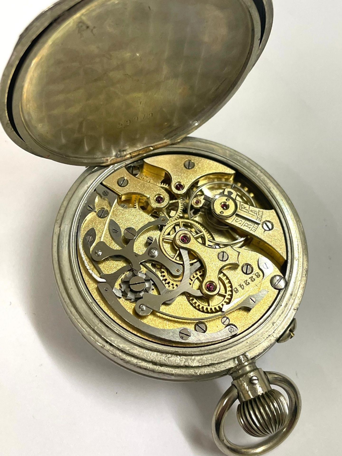Vintage chronograph pocket watch working but no guarantees - Bild 3 aus 3