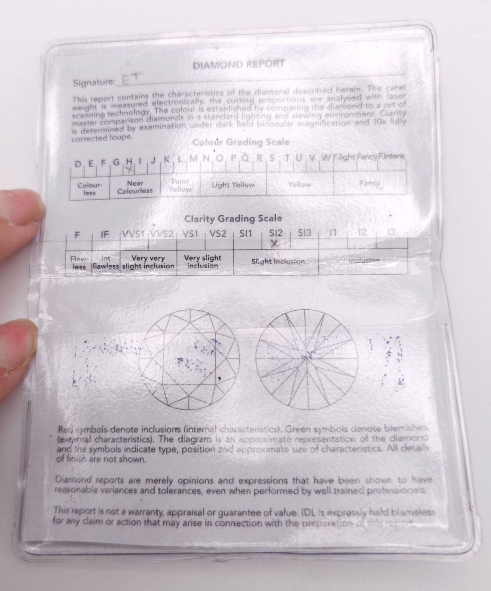 A ROUND BRILLIANT CUT DIAMOND . 30cts S12 COLOUR H - Bild 10 aus 10