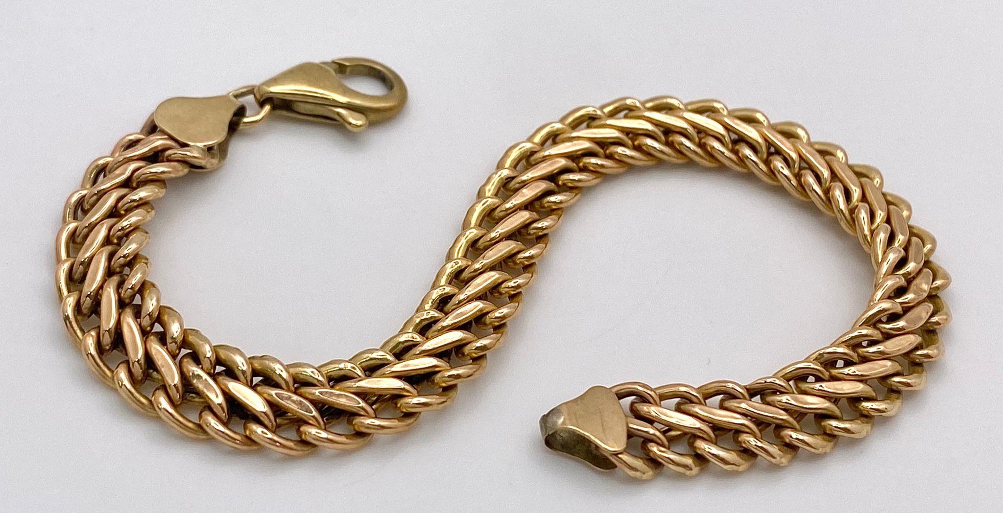 A 9K Yellow Gold Double Curb Link Bracelet. 18cm. 7.74g weight. - Image 3 of 6