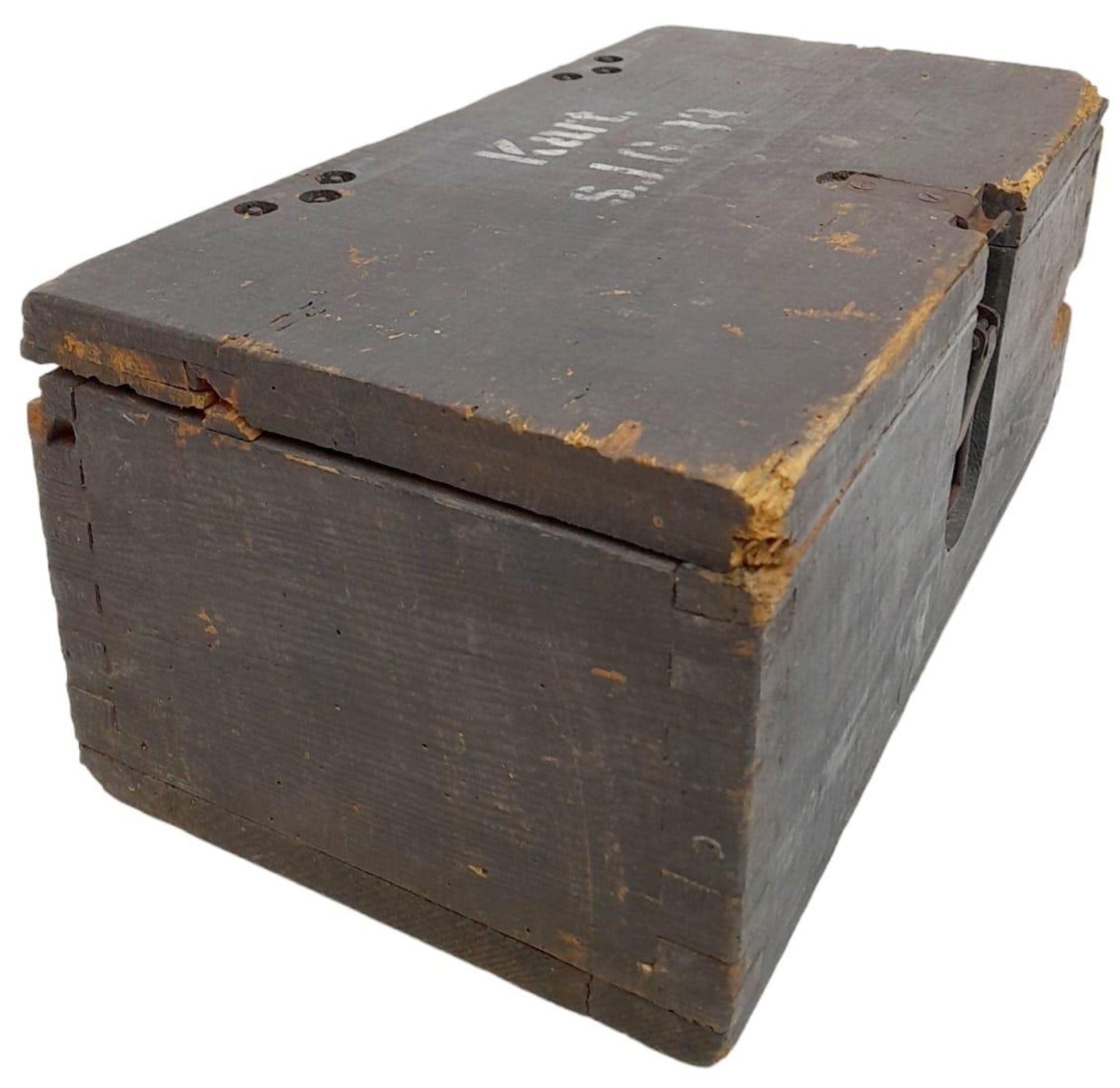 WW2 German 15cm Sig 33 Cartridge Box with original labels, stencils, and internals. - Bild 8 aus 15