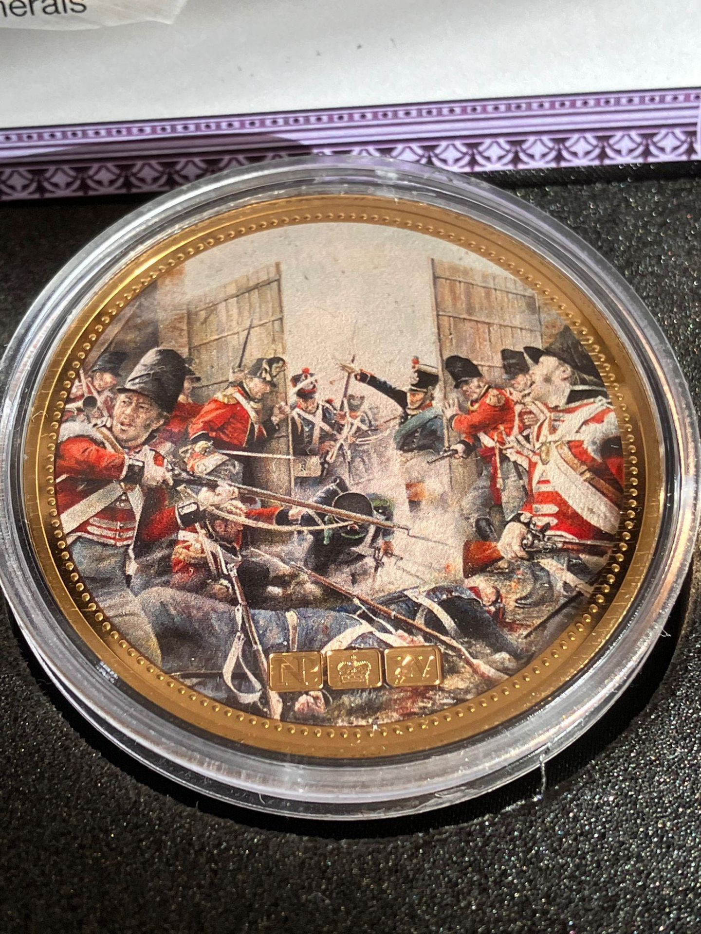 Rare Battle of Waterloo ‘NUMISPROOF’ commemorative set. Consisting 4 x large GOLD PLATED Numisproofs - Bild 5 aus 17