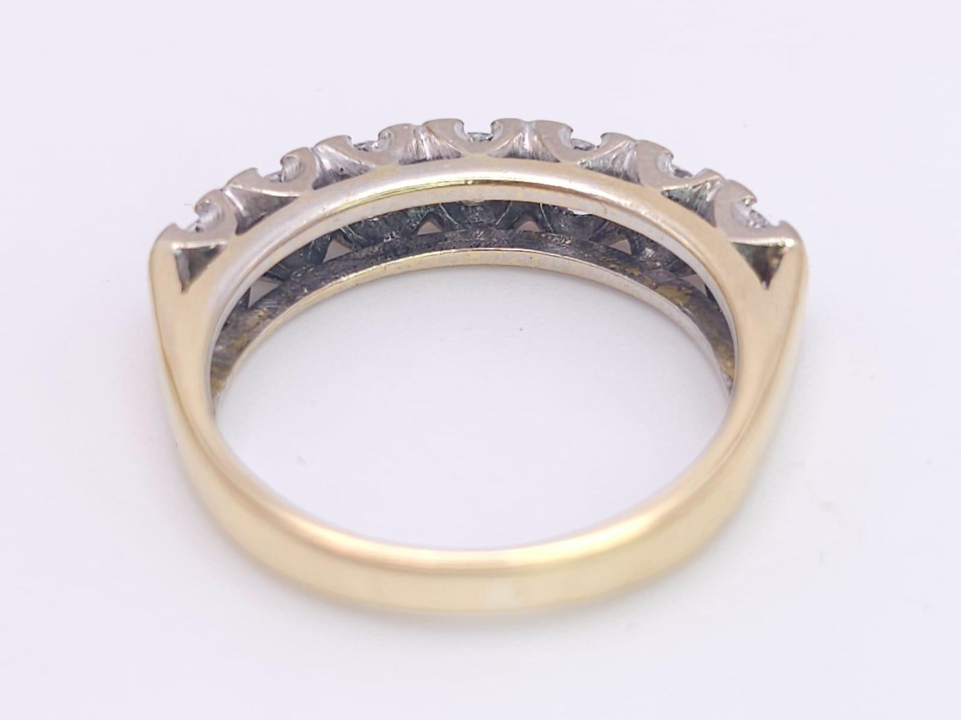 An 18K Yellow Gold Diamond Half Eternity Ring. 0.70ctw, Size J1/2, 3.6g total weight. Ref: 8451 - Image 5 of 7