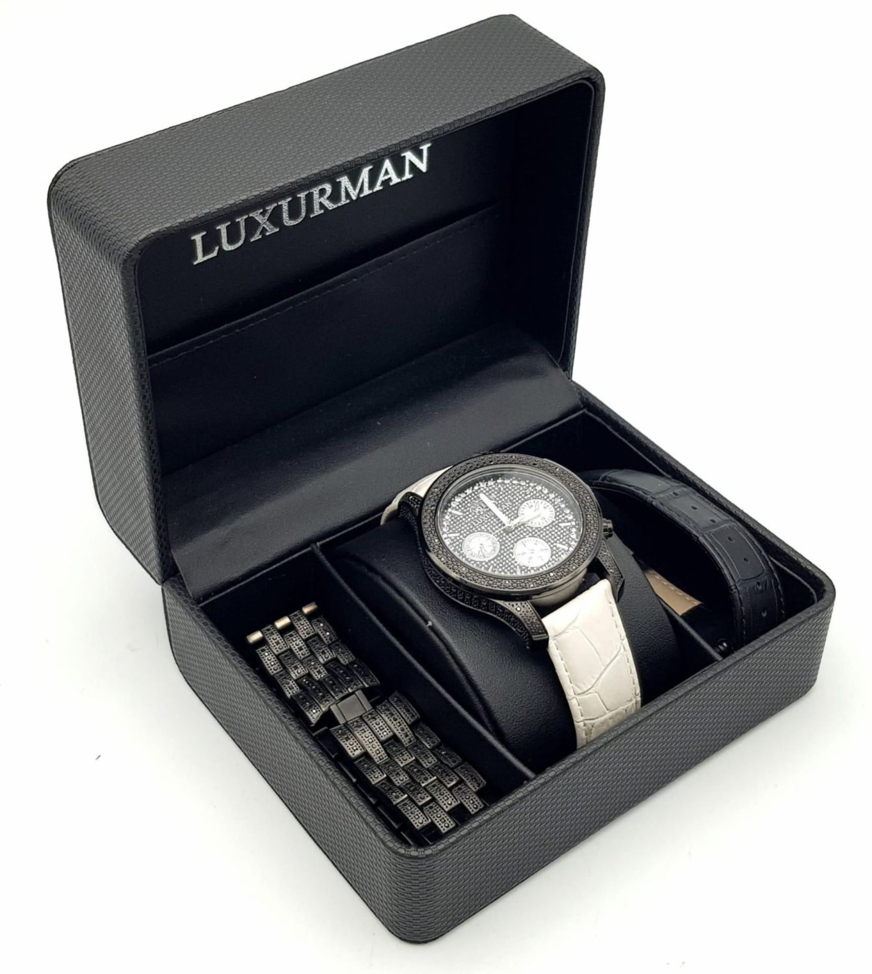 A Luxerman Raptor Gents Diamond Watch. Three different bracelets to choose from. Diamond case - - Image 11 of 12