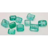 7.79ct Zambian Emeralds Gemstone Lot. Fine Quality Gemstones, Translucent. ref: ZK 001