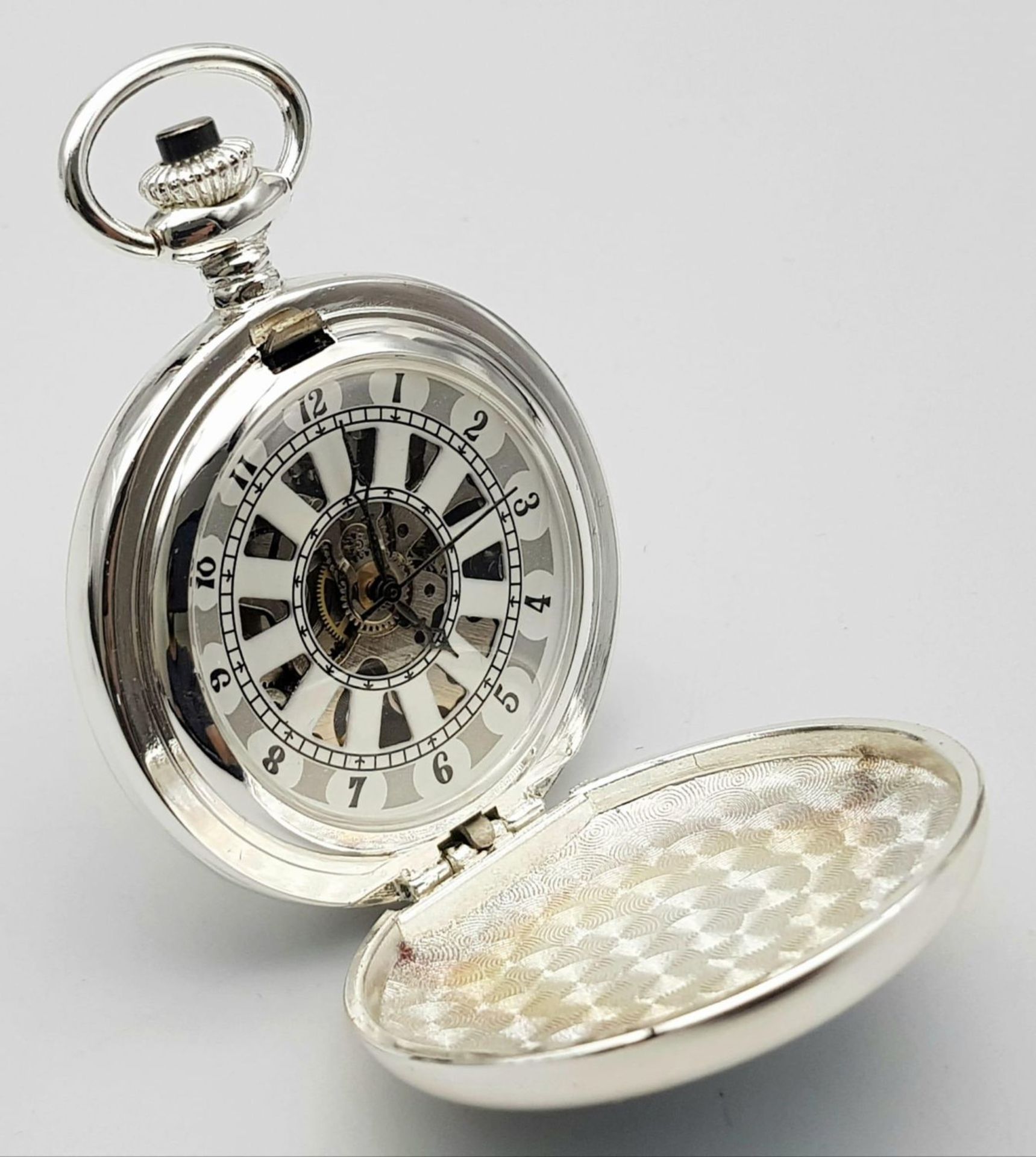 A Silver Tone, Manual Wind Pocket Watch Commemorating the WW2 German Pilot Feldwebel Heitsch in - Bild 5 aus 10