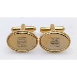 An Excellent Condition Pair of Vintage Givenchy Gold Tone Cufflinks in Original Box. Lever Action,