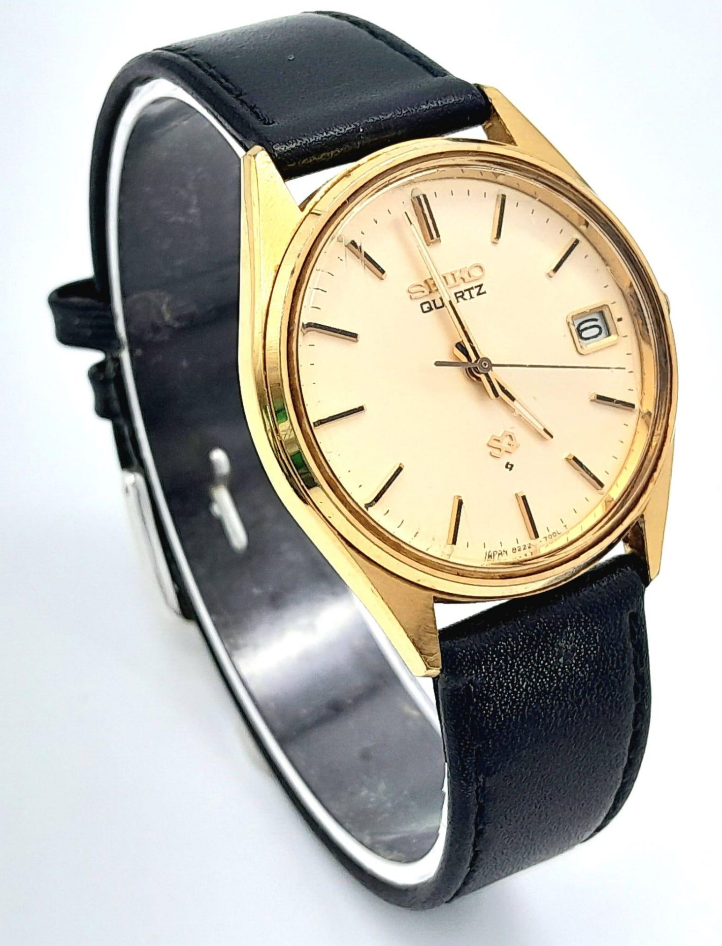 A Vintage Seiko Quartz Gold Tone Watch Model 8222-7000. 35mm Case. New Battery Fitted April 2024. - Bild 4 aus 7