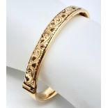 A Vintage 9K (1/5 gold plated) Decorative Bangle. 11.26g total weight.