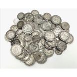 A Collection of British Pre 1947 Silver Shilling, threepence and sixpence coins. 230g